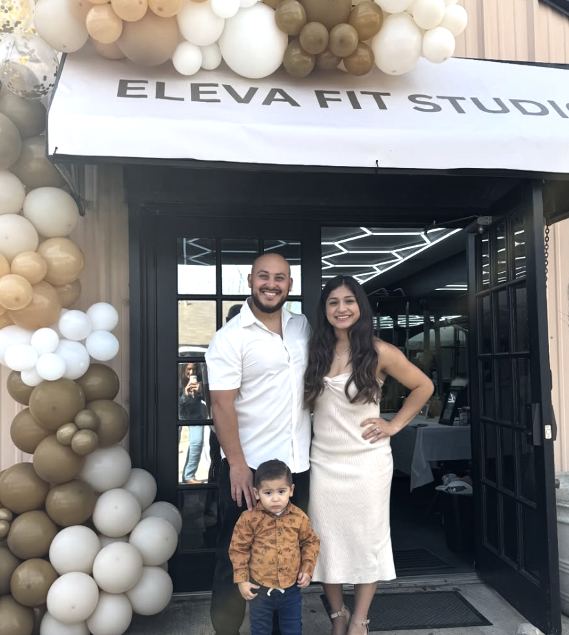 Carolina Conejo with her family at the Eleva Fit Studio grand opening
