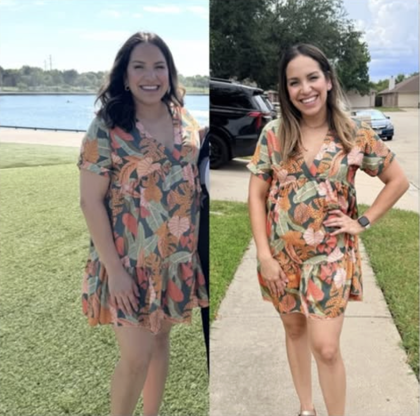 Before and after progress photo of an Eleva Fitness client